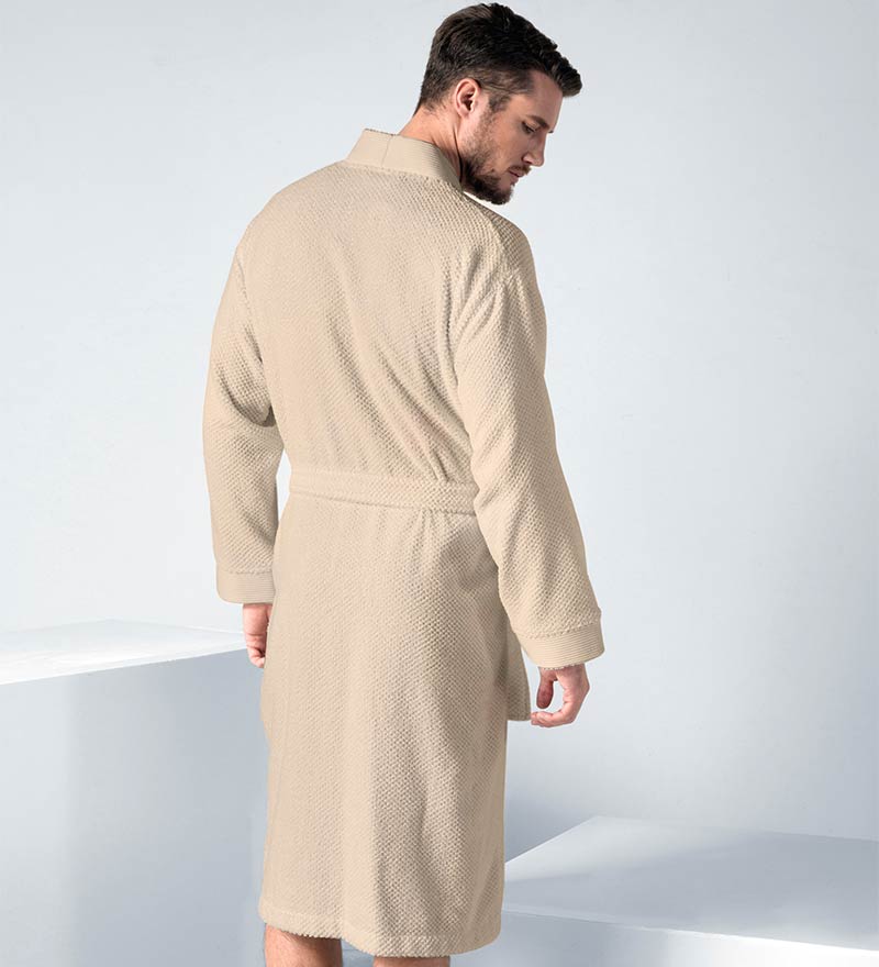 Men's Turkish Cotton Terry Cloth Kimono Robe-4