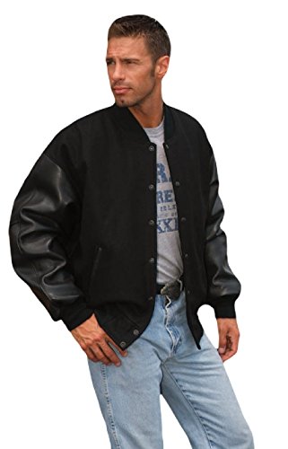 REED Men's Premium Varsity Leather/Wool Jacket Made in USA