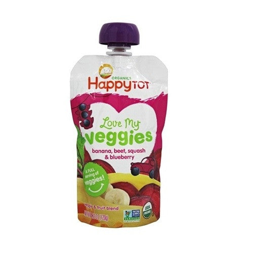 Happy Tot Love My Veggies Organic Banana Beet Squash and Blueberry Blend (16x4.22 OZ)-0