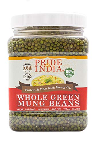 Indian Whole Green Mung Gram - Protein & Fiber Rich Moong Whole Jar