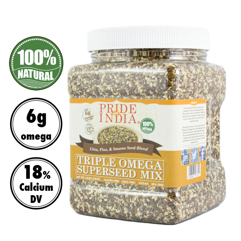 Triple Omega Superseed Mix - Chia Flax & Sesame Superfood Jar