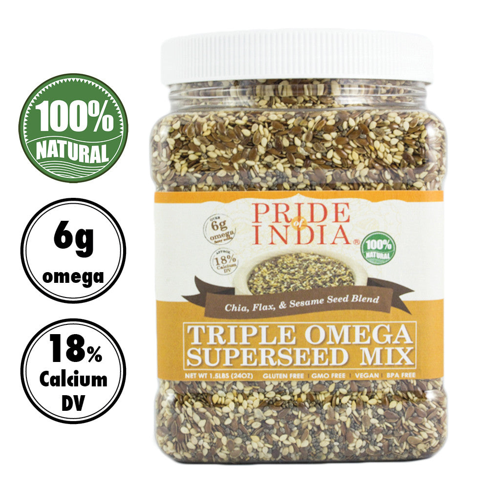 Triple Omega Superseed Mix - Chia Flax & Sesame Superfood Jar