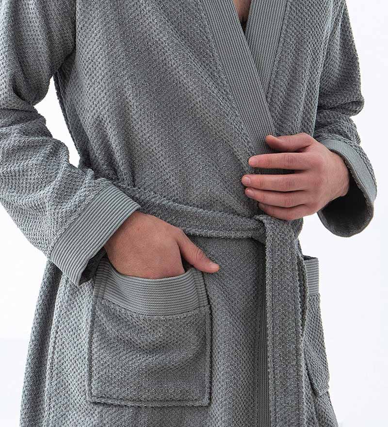 Men's Turkish Cotton Terry Cloth Kimono Robe-15