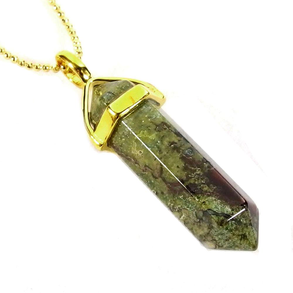 Dragon Blood Jasper Gemstone Pendant Necklace