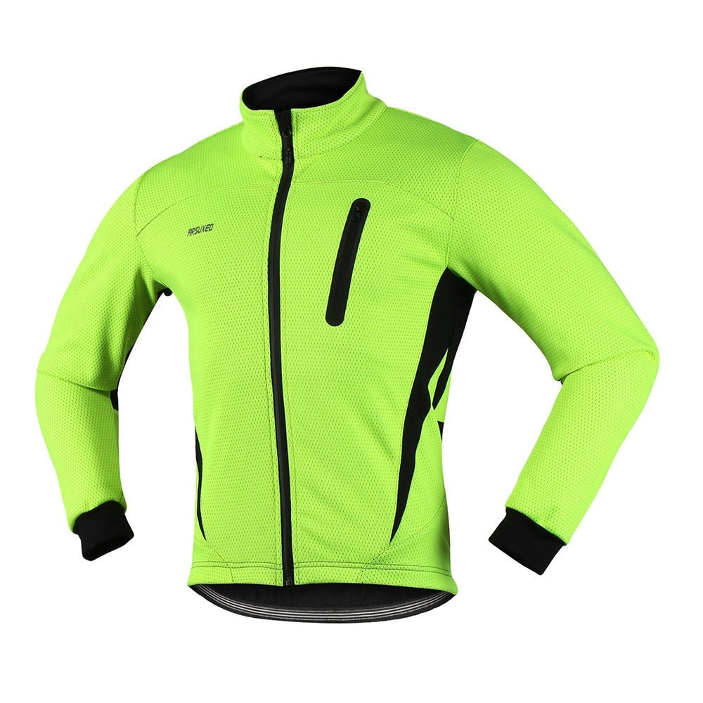 Men Thermal Cycling Jacket Winter Warm Up Fleece Bicycle Clothing Windproof Waterproof Sports Coat MTB Bike Jersey