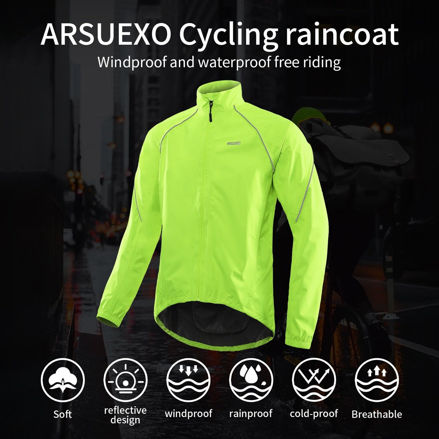 Mens Cycling Windbreaker Jackets Bicycle Raincoat Waterproof Motorcycle Clothing Outerwear Bike Jersey Lightweight