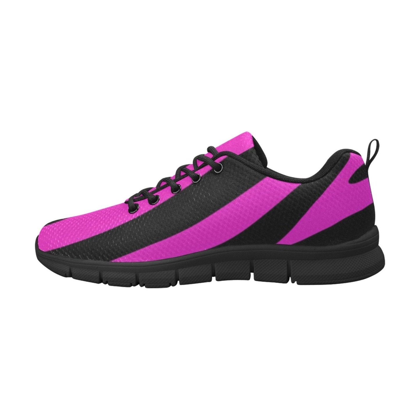 Uniquely You Sneakers for Women, Black and Purple Stripe - Running Shoes