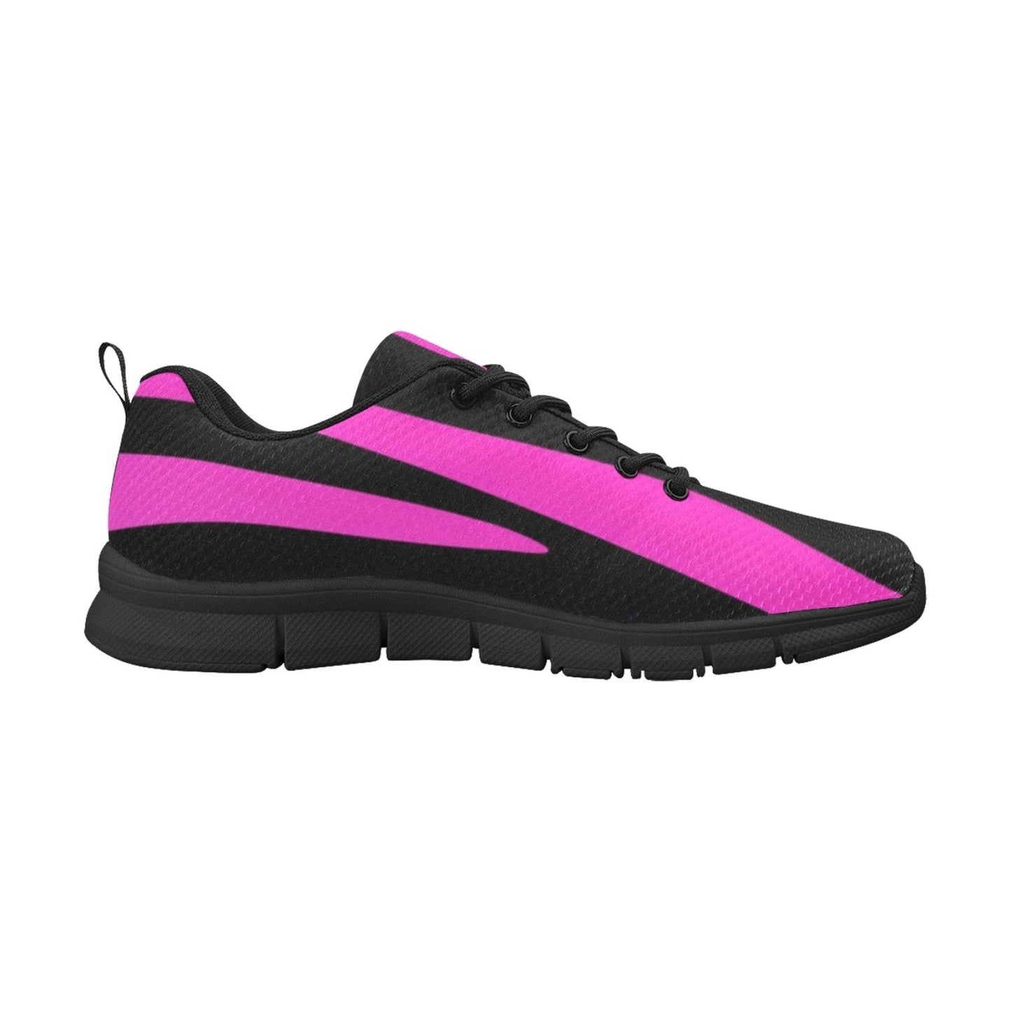 Uniquely You Sneakers for Women, Black and Purple Stripe - Running Shoes