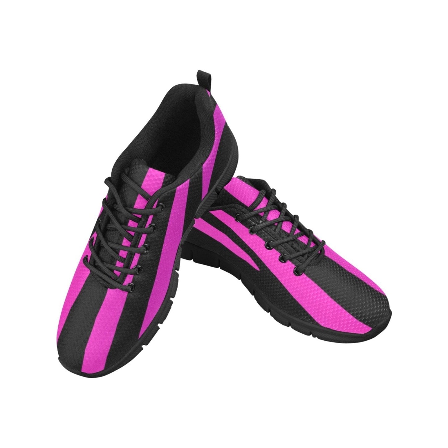 Uniquely You Sneakers for Women, Black and Purple Stripe - Running Shoes