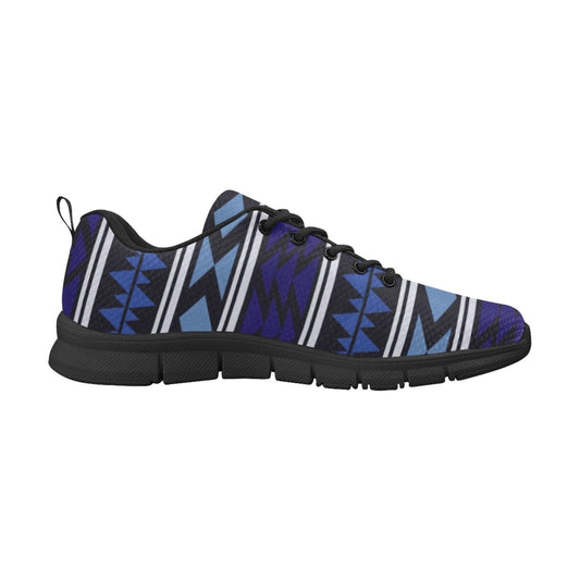 Uniquely You Womens Sneakers, Blue and Black Aztec Print Running Shoes