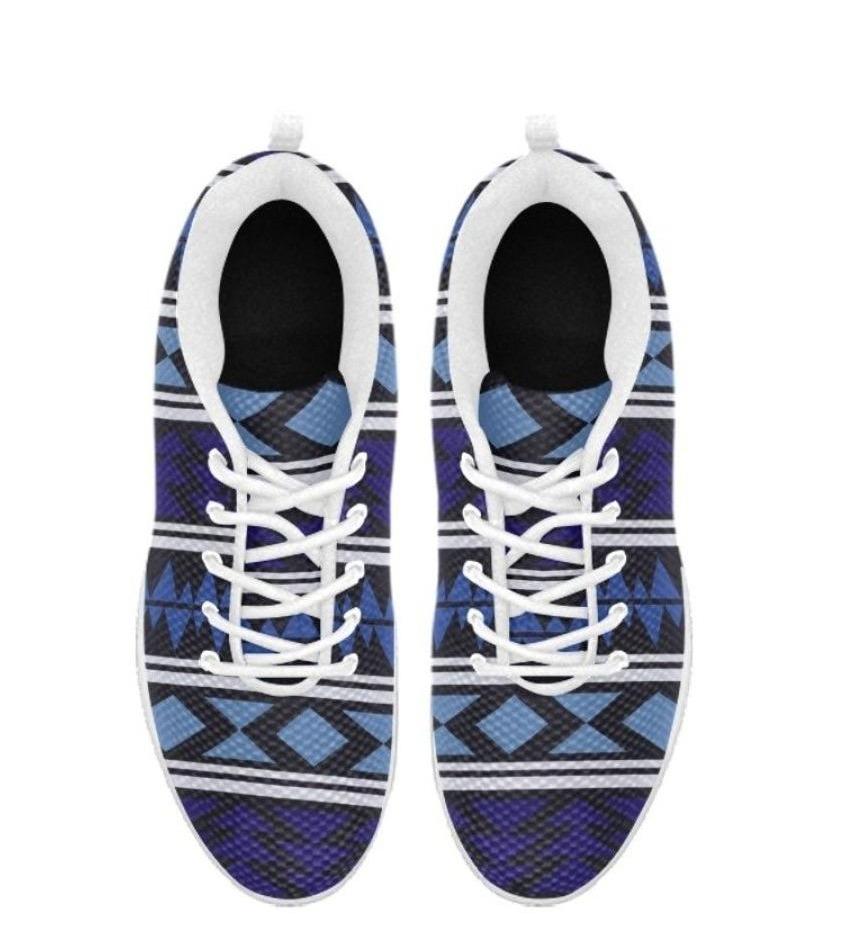 Uniquely You Womens Sneakers, Blue Horizon Aztec Print Running Shoes