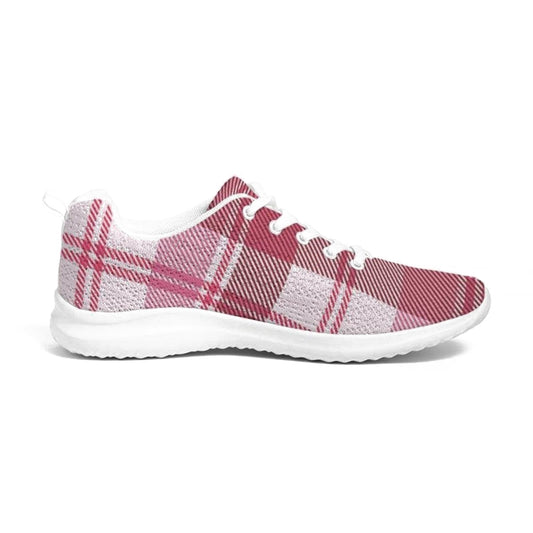 Uniquely You Womens Sneakers - Pink & White Plaid Running Sports Shoes