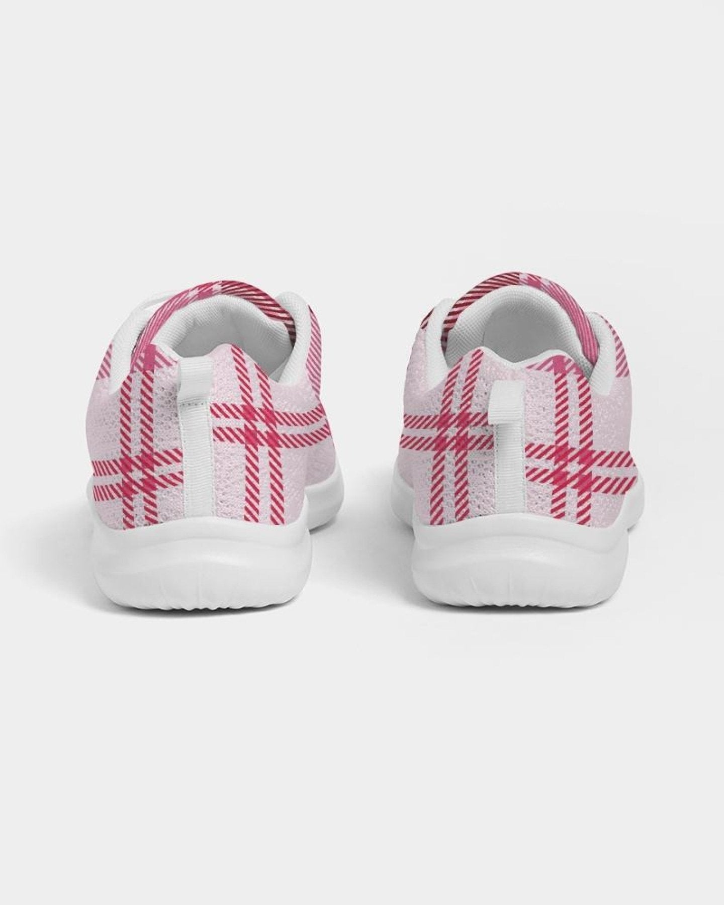 Uniquely You Womens Sneakers - Pink & White Plaid Running Sports Shoes